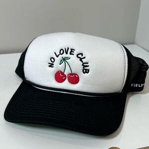 NWT Field Grade No Love Club Black and White Trucker Hat